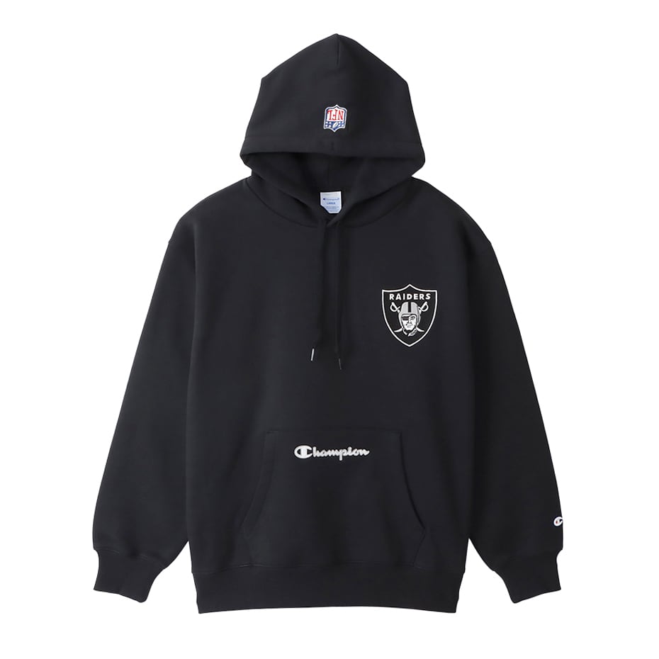 Champion(チャンピオン) フーデッド スウェット シャツ ブラック アクションスタイル プルオーバー パーカー C3-U125