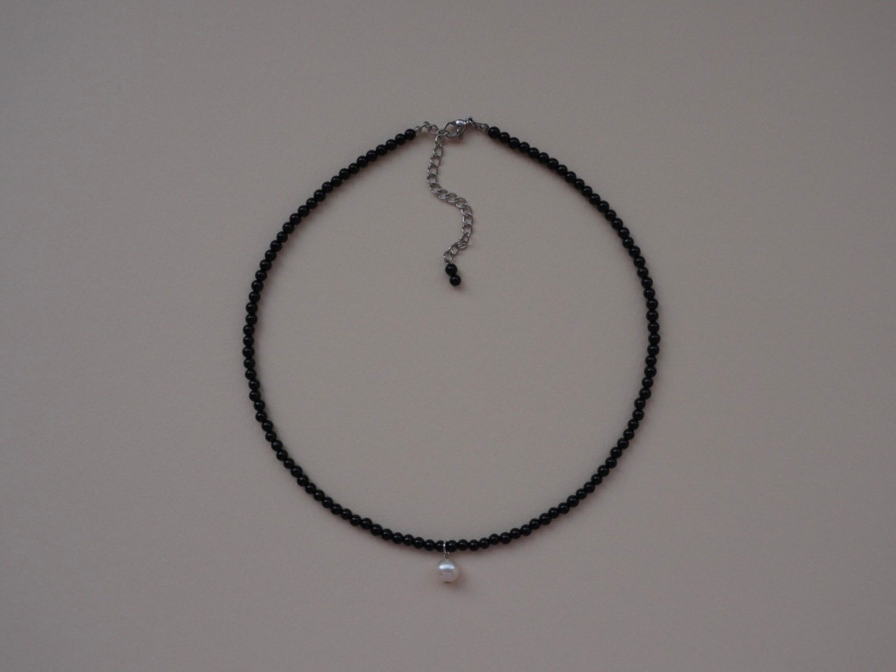 【 WAVE 】onyx × PURE point necklace