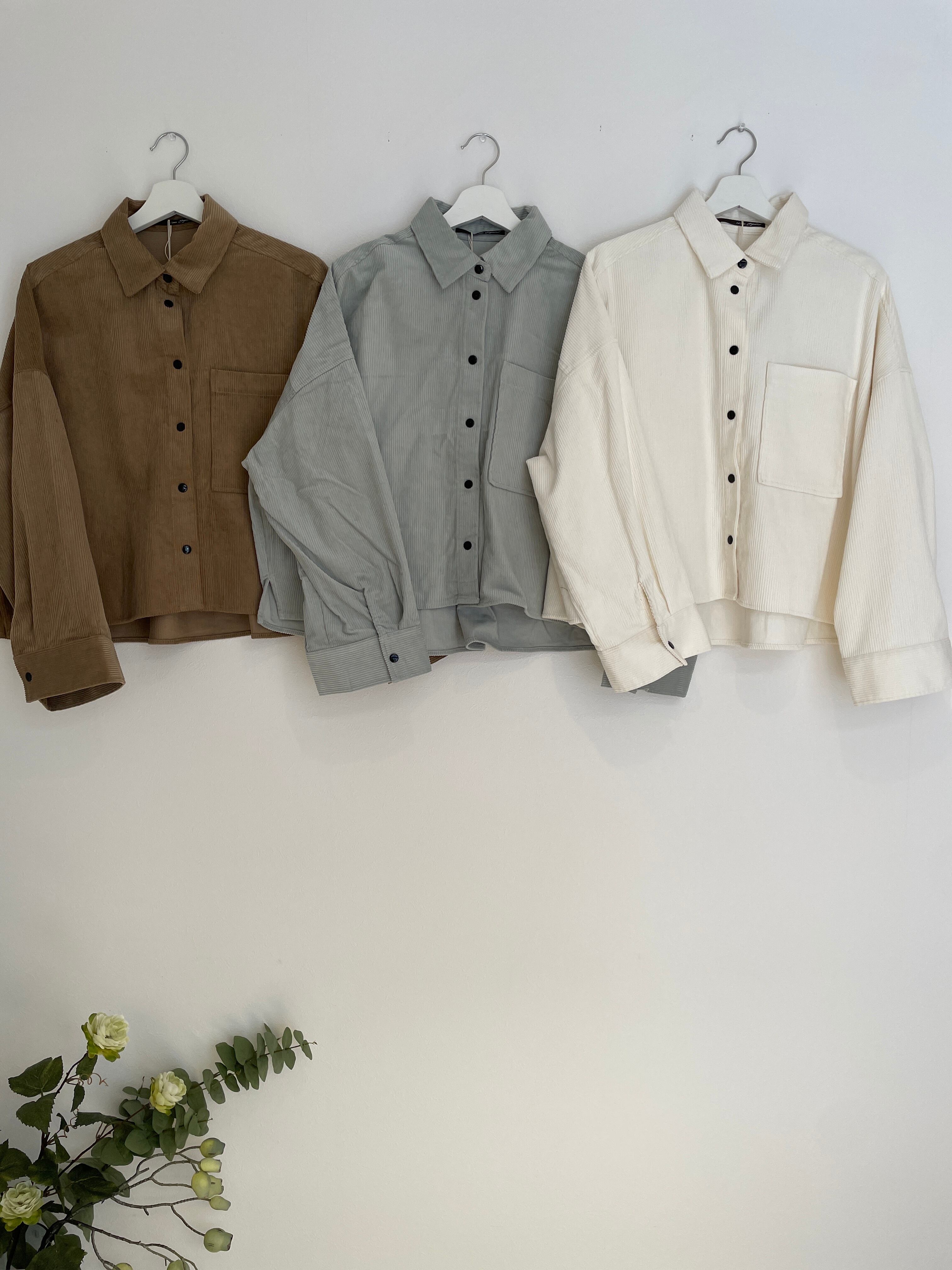 【SELECT】オススメ★ドット釦使いコーデュロイワイドシャツ