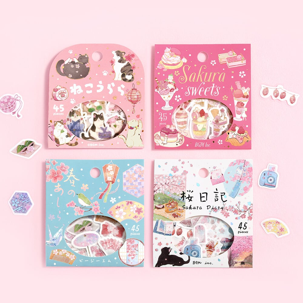 【限定品】BGM 2026年桜限定・箔押しフレークシール BG