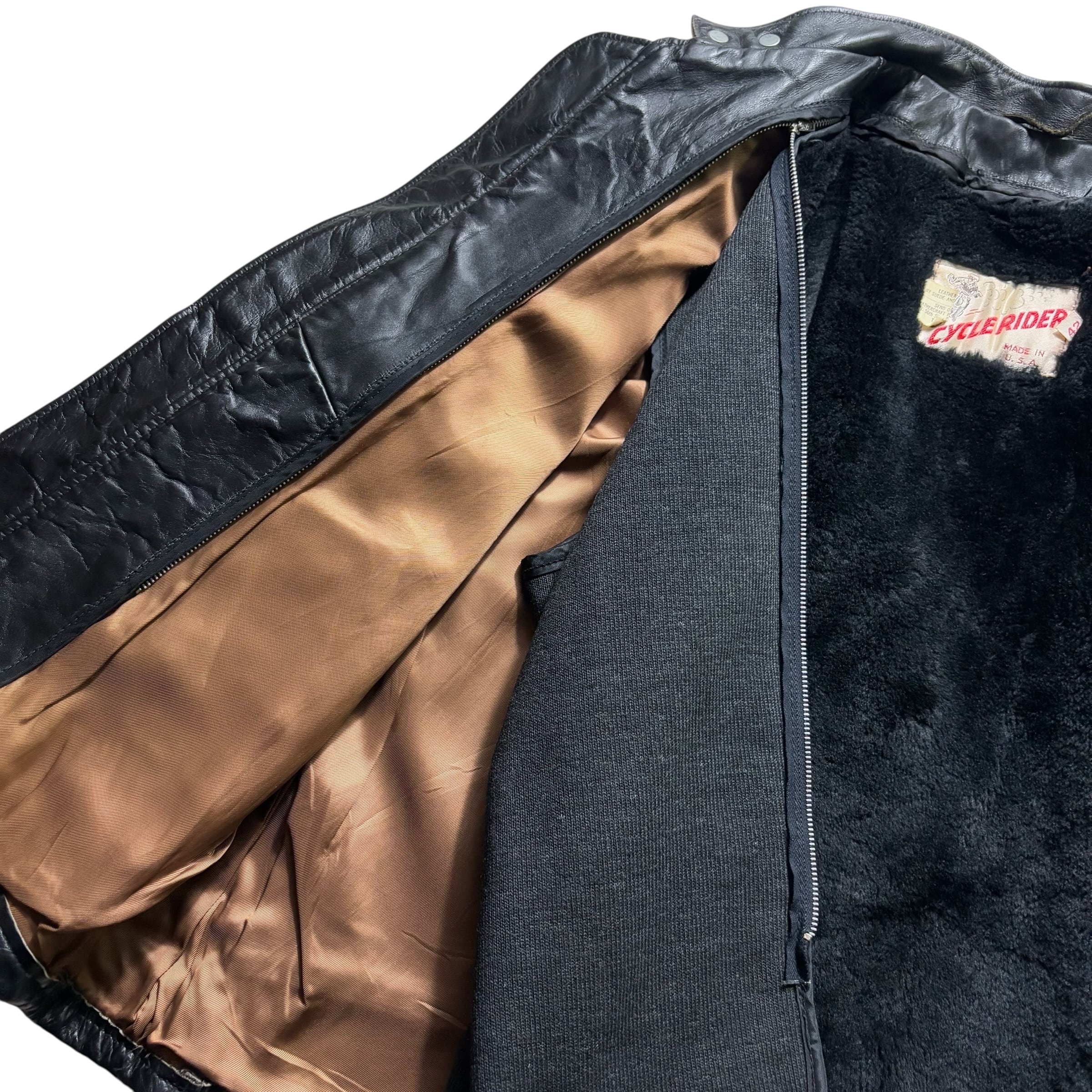 N*.様 60s 70s Schott CYCLE RIDER USA製 ライダ N*.様 60s 70s Schott CYCLE RIDER USA製 ライダ