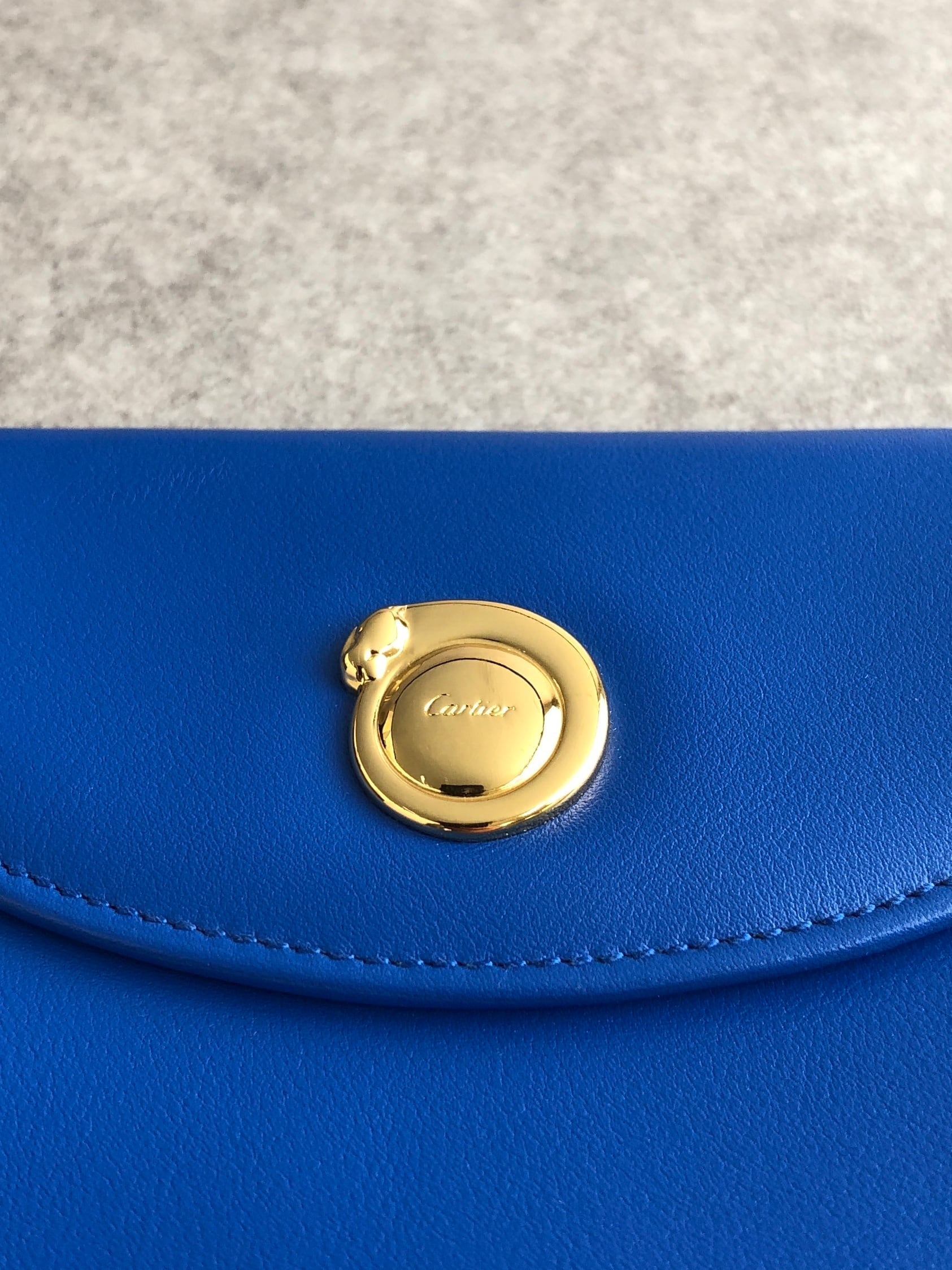 Cartier カルティエ 財布 ブルー パンテール レザー 二つ折り vintage