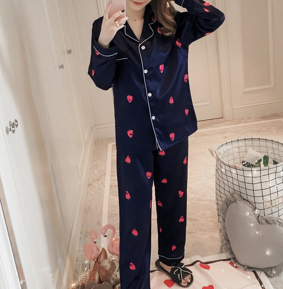 ジェラピケ イチゴ柄 サテンパジャマ 上下セット ジェラートピケ