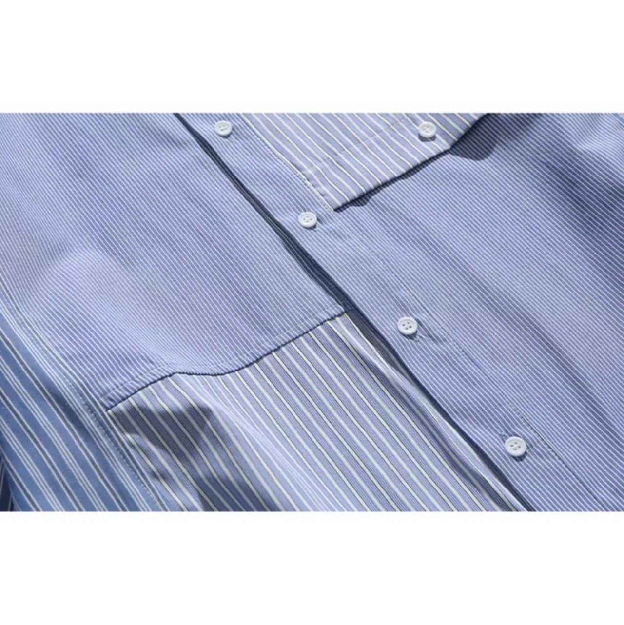 Patchwork stripe pattern shirt 0295 - 5