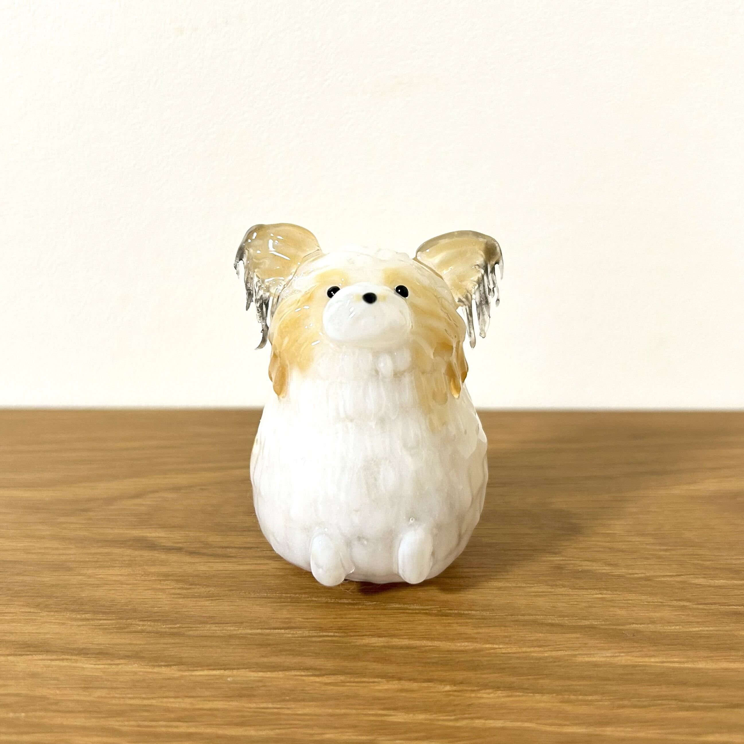 犬オーダー作品例】Mix犬51 パピヨン×マルチーズ ひょうたんベース型  