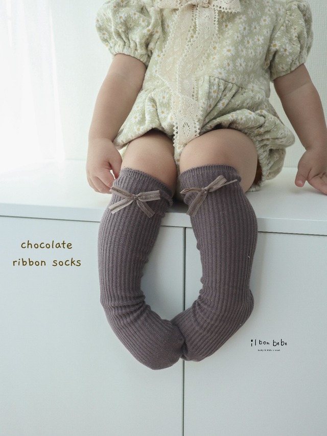 【即納】chocolate ribbon socks