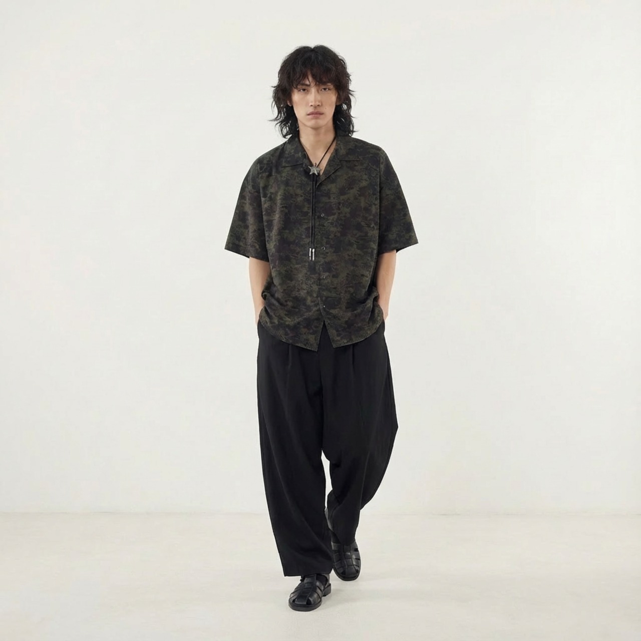 テクスチャード・オープンカラーシャツ　 TB1813・画像4