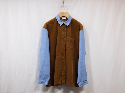 DIGAWEL” Denim×Corduroy Shirt Brown×L.Blue”