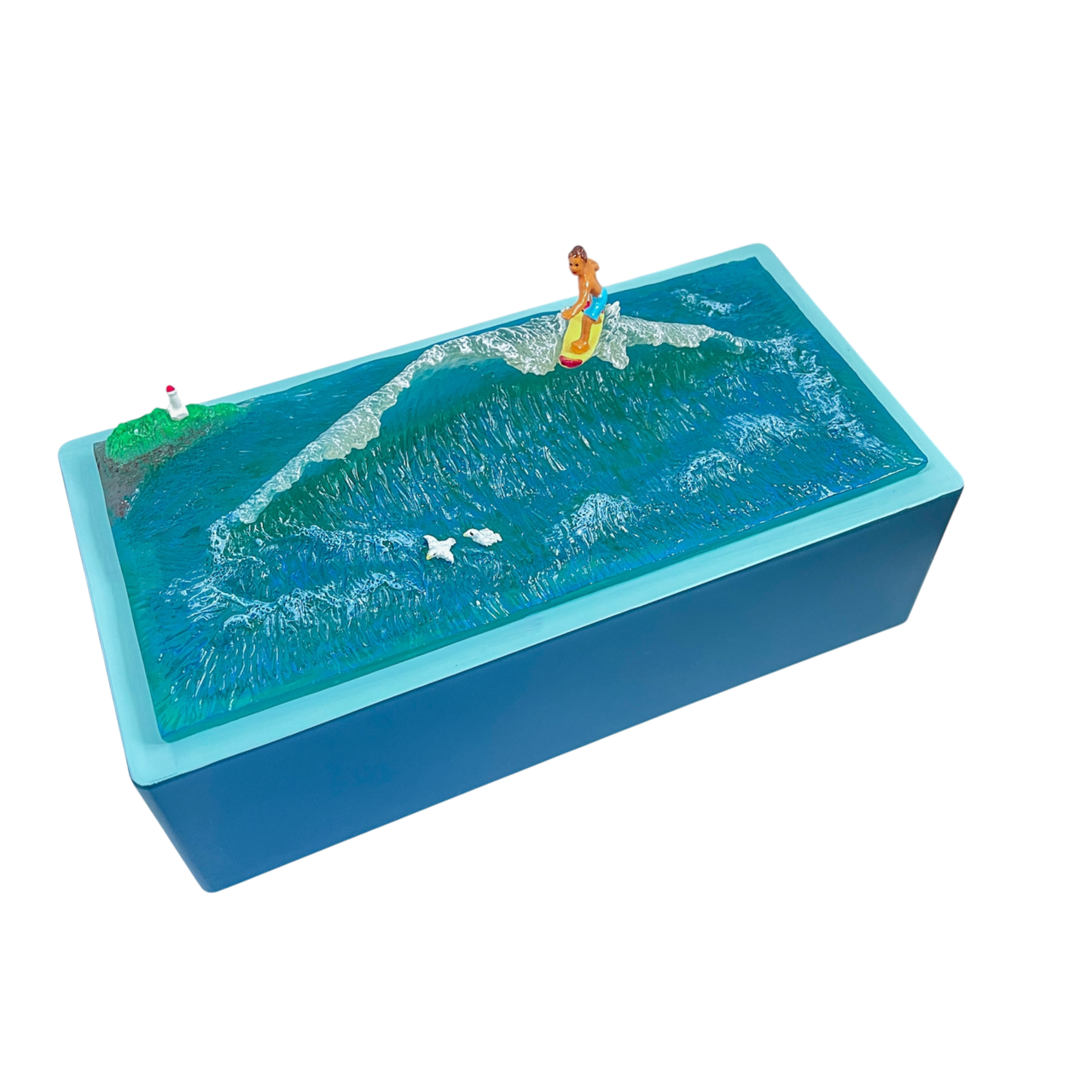 クリスタルウェーブ　ビックウェーブ　波乗り　サーフィン　ティッシュケース　 Fun Tissue Case Blue Wave　ロータリーヒロ - 3