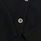 カシミヤ100% Apuweiser-riche アプワイザーリッシェ 豪華ボタン ニット カーディガン 2/ブラック レディース