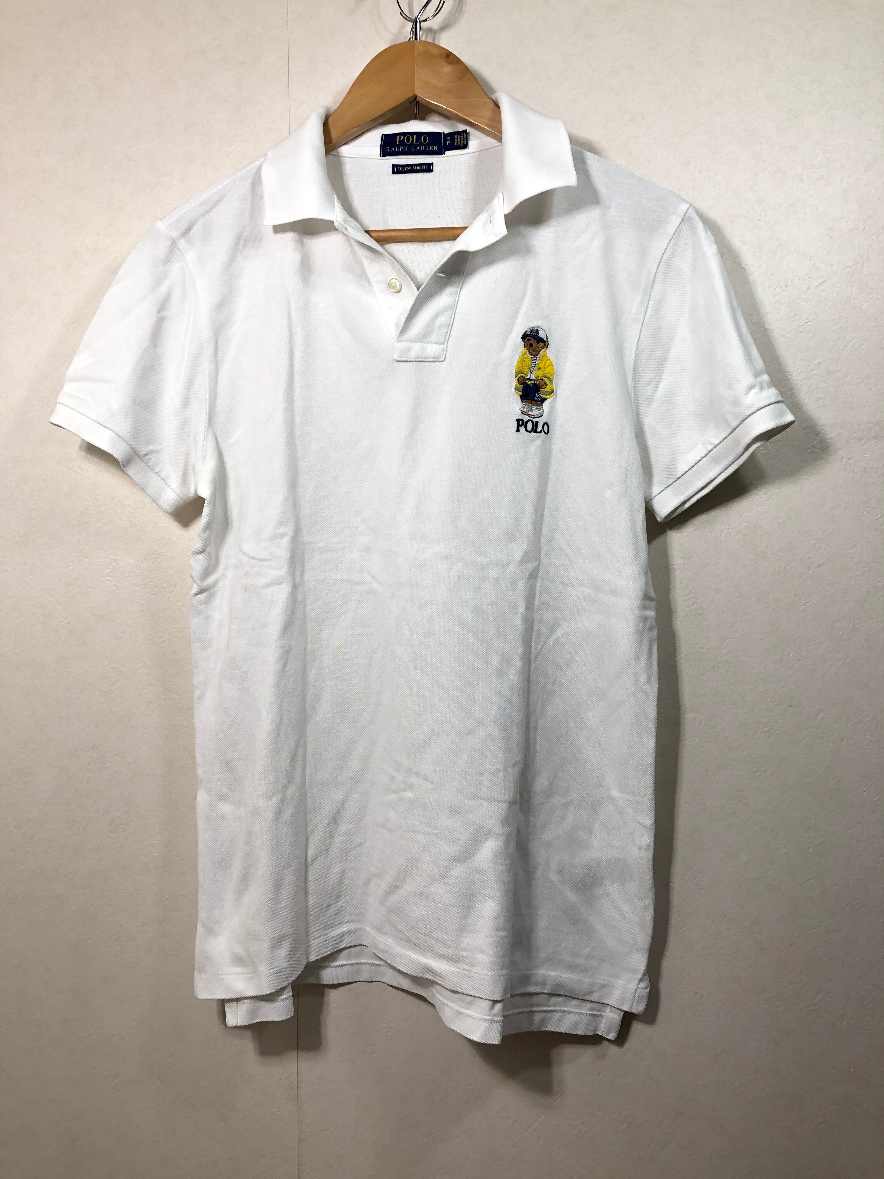 800791○ POLO RALPH LAUREN BEAR ポロシャツ S CUSTOM SLIM FIT 