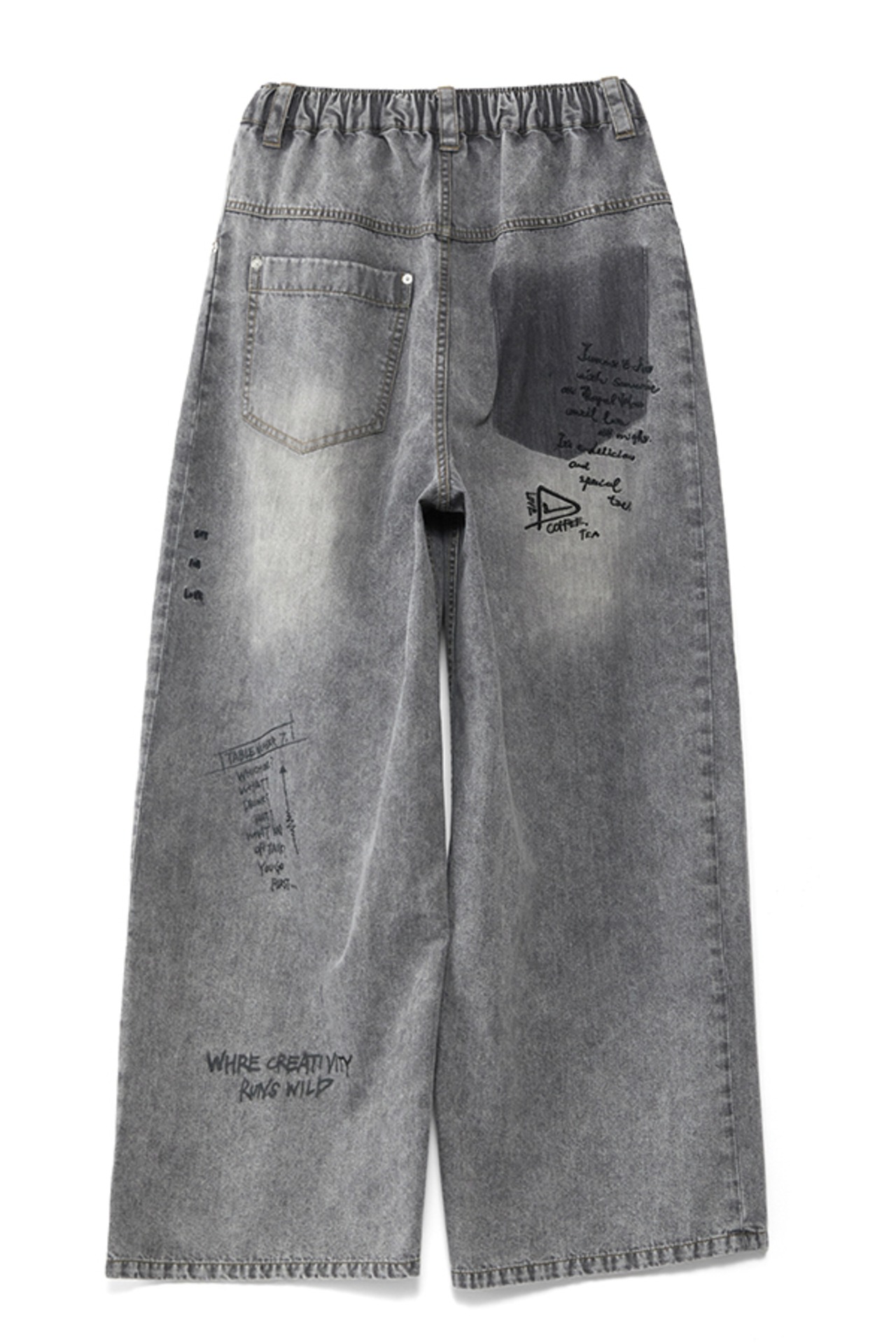 アウラアイラ AULA AILA GRAFFITI DENIM PANTS