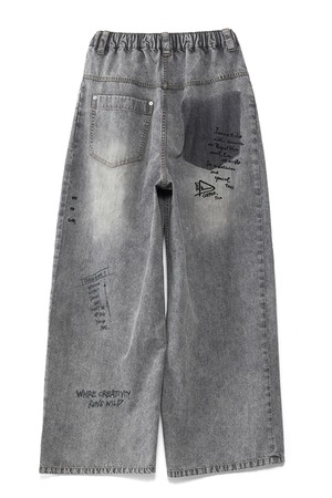 アウラアイラ AULA AILA GRAFFITI DENIM PANTS
