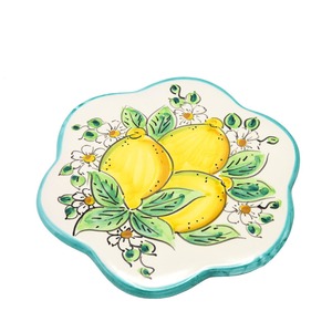 イタリア　セラミック　鍋敷き　飾り皿　レモン・お魚