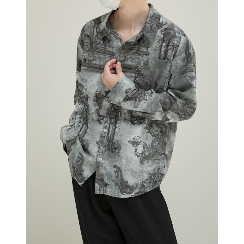oversized long sleeve shirt front button long sleeve shirt mr0164