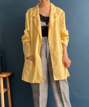 【送料無料】Yellow linen Jacket