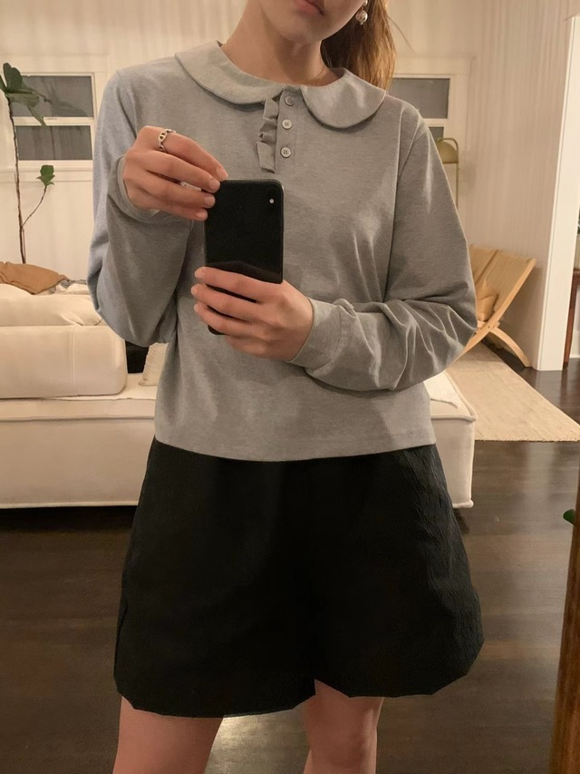 (予約) LIFFEY / Ruffle collar mtm 2color　