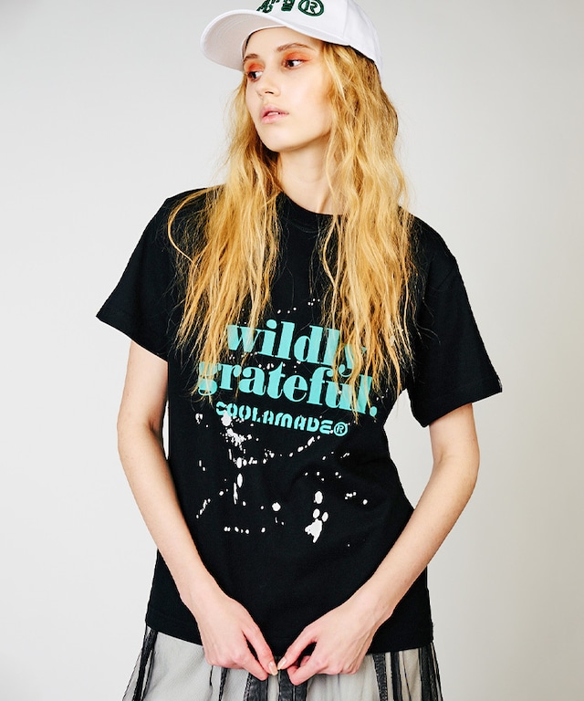 Wildly grateful ロゴプリントベーシックTシャツ (BLACK)　CQ-48041