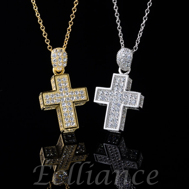 Zirconia Cross Necklace  Silver925刻印入り