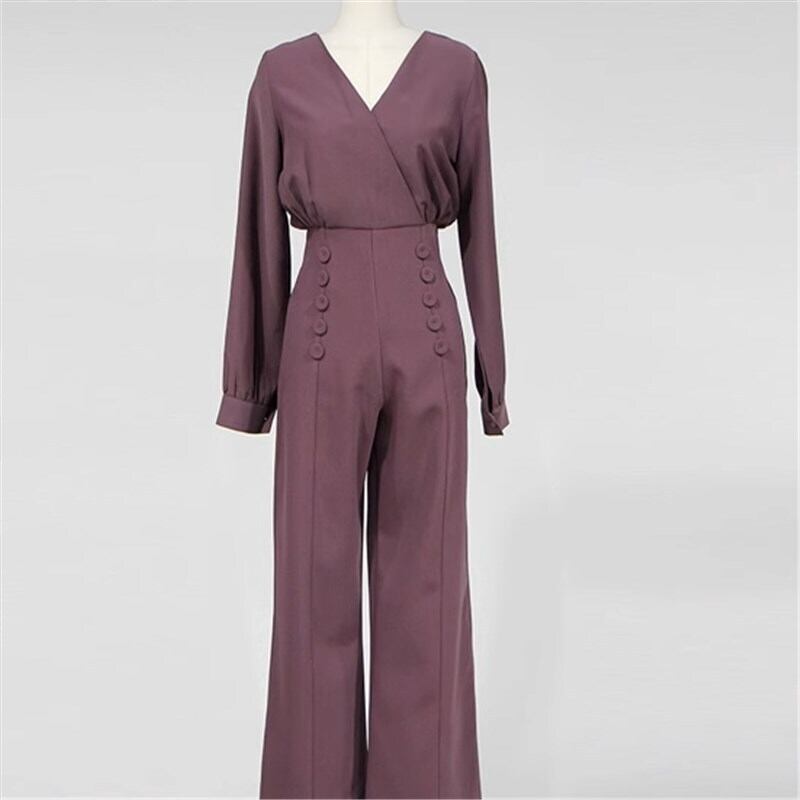 セットアップ ジャンプスーツ ロング 袖あり 長袖 Vネック ハイウエスト かわいい 大人可愛い きれいめ シンプル カジュアル 大人 上品 おしゃれ お洒落 かっこいい こなれ感 キュート ガーリー クール セクシー 無地 春 秋 10代 20代 30代 40代 レディース 女性用 ママ デート お出かけ 女子会 休日 パーティー イベント リゾート 旅行 ホテル ショッピング 着回し 普段使い お揃い 双子 韓国 韓国系 オルチャン ファッション コーデ スタイル 楽ちん 脚長 流行 インスタ映え