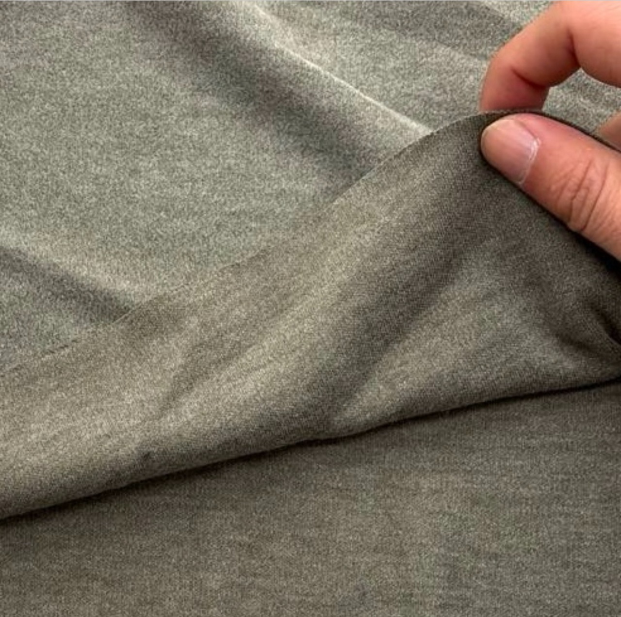 ★CT287◆オーダー50cm単位◆綿アクリル混滑らか暖かいフリースニット生地◆淡いモスグリーン系