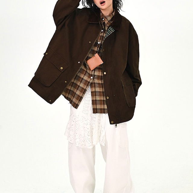 チェックライナーワークジャケット 2col   R01076