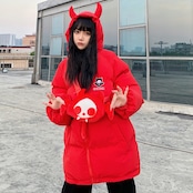 【暖かさUP】悪魔のしっぽ 中綿ジャケット T547