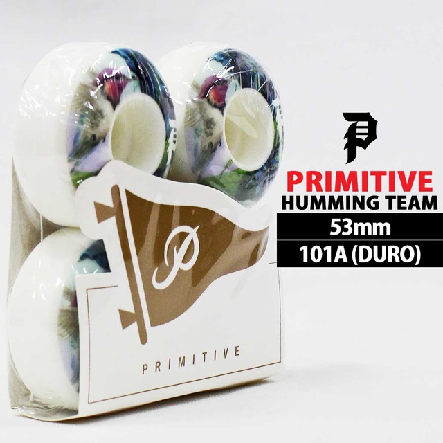 プリミティブ │ 53ｍｍ 101a │ スケボー ウィール Primitive Skateboard Humming Team Wheel スケートボード ハードウィール ホワイト 白 硬い タイヤ