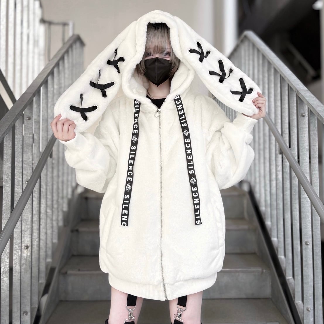 うさ耳ファーパーカー 320470 アウター パーカー ファーブルゾン ユニセックス サブカル 地雷系