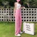 8COLORS 2024春夏 ハイウエスト おしゃれ 薄手 デニムパンツ ゆったり 大きめサイズ 着痩せ モップパンツ ワイドパンツスラックスパンツ 韓国ファッション スキニーパンツ 脚長効果！ ひん