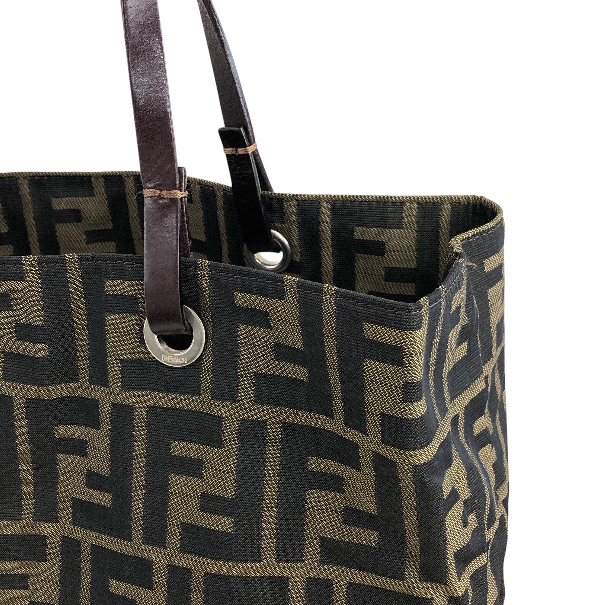 FENDI フェンディ ズッカ トートバッグ ブラウン ジャガード vintage