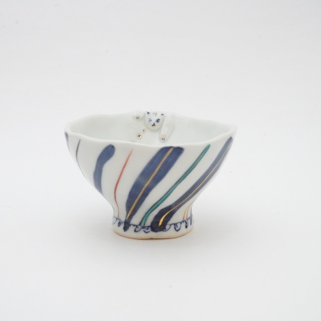 【小林 恭子】猫と魚　ぐい吞み　9