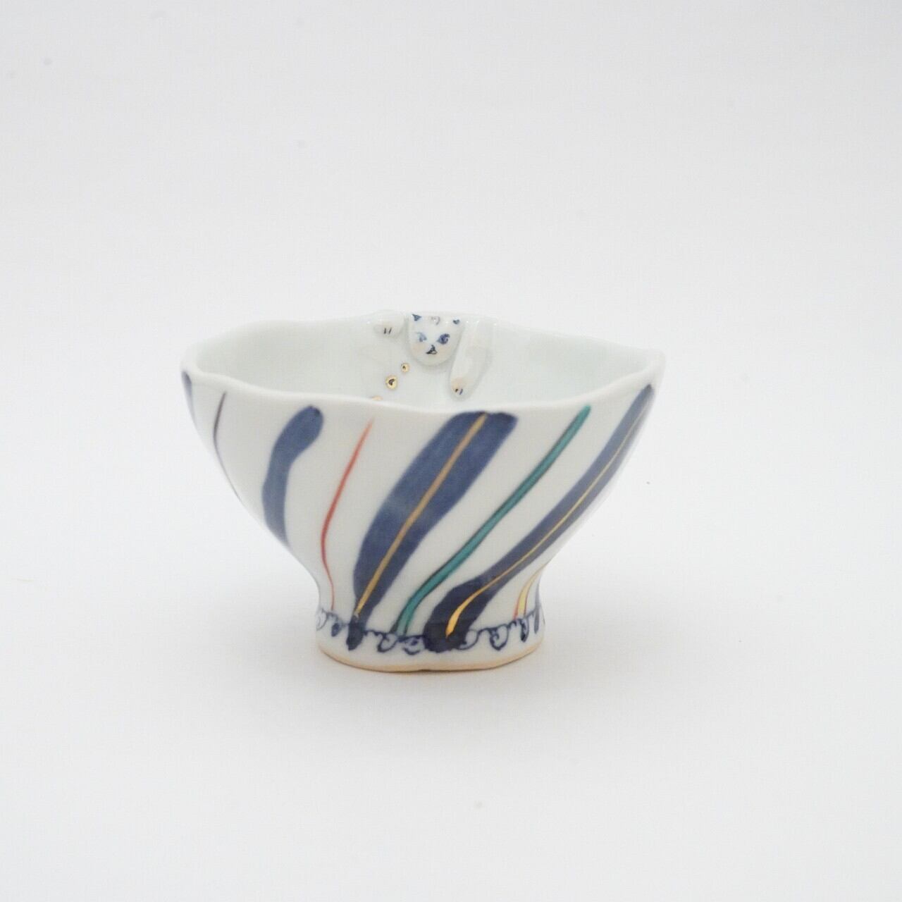 【小林 恭子】猫と魚 ぐい吞み 9