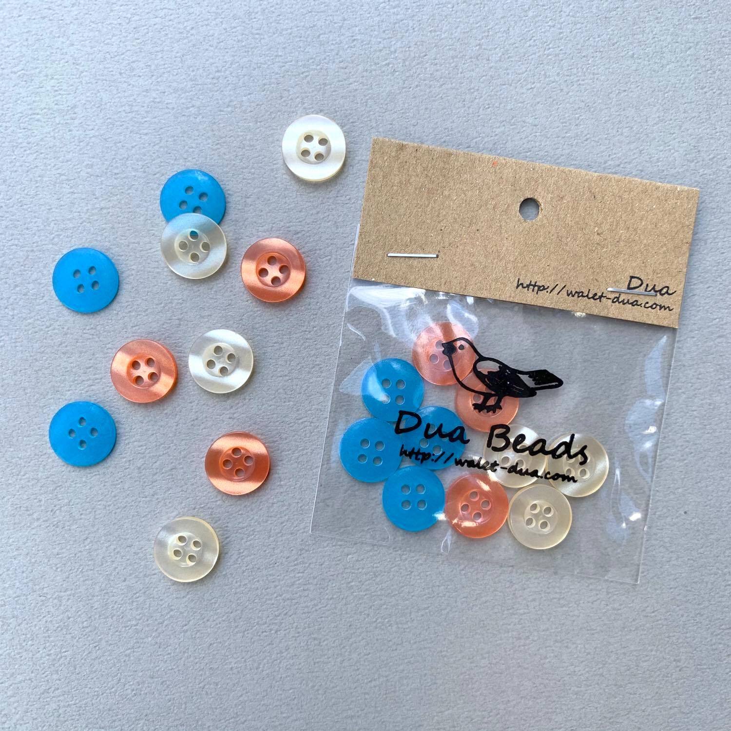 4つ穴ボタンアソートパック（12mm/10p） | Dua-アクセサリーパーツショップ