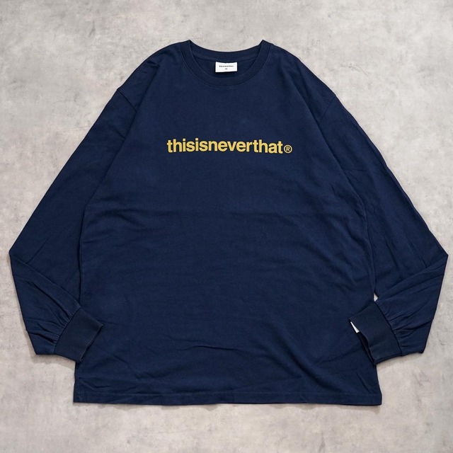 ディスイズネバーザット ネバザ ロンT Tシャツ 古着 XL 紺 20175
