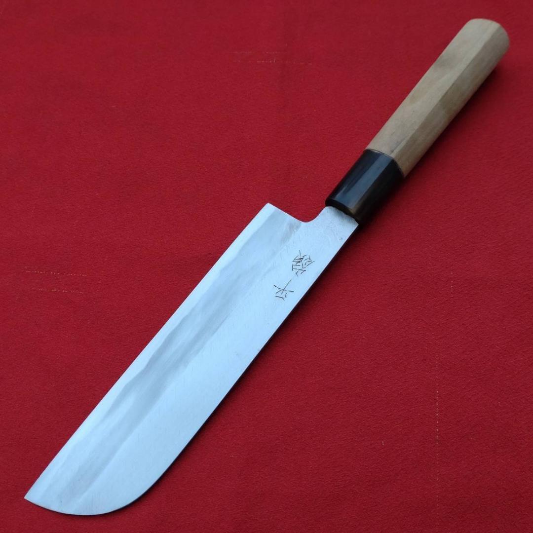 刺身包丁 菊一 包水 本鍛錬 刃長約232㎜ 峰厚約3.5㎜ 片刃 【1737】 刺身包丁 菊一 包水 本鍛錬 刃長約232㎜ 峰厚約3.5㎜ 片刃 【1737】