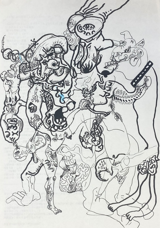 脳から溢れ落ちる　ドローイングA4