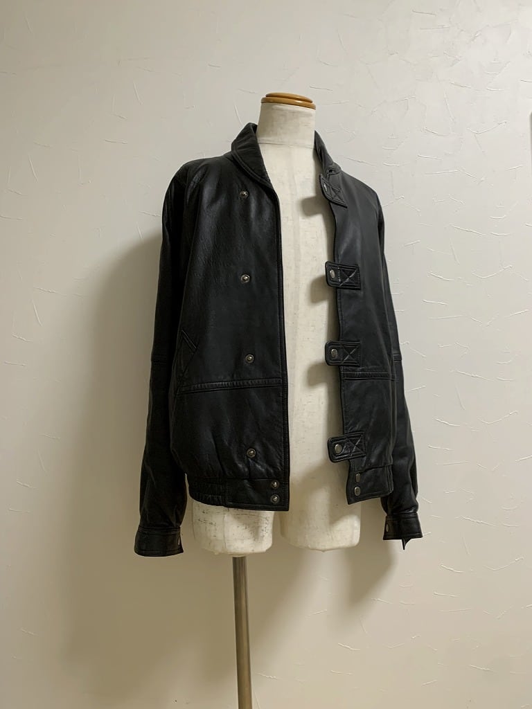 1980~90's Shawl Collar Design Leather Jacket