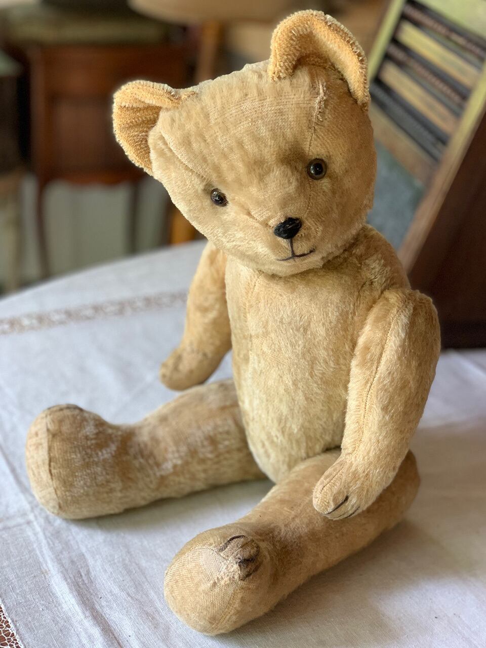 クリームベージュのベア くまのぬいぐるみ | Brocante de La Cocotte