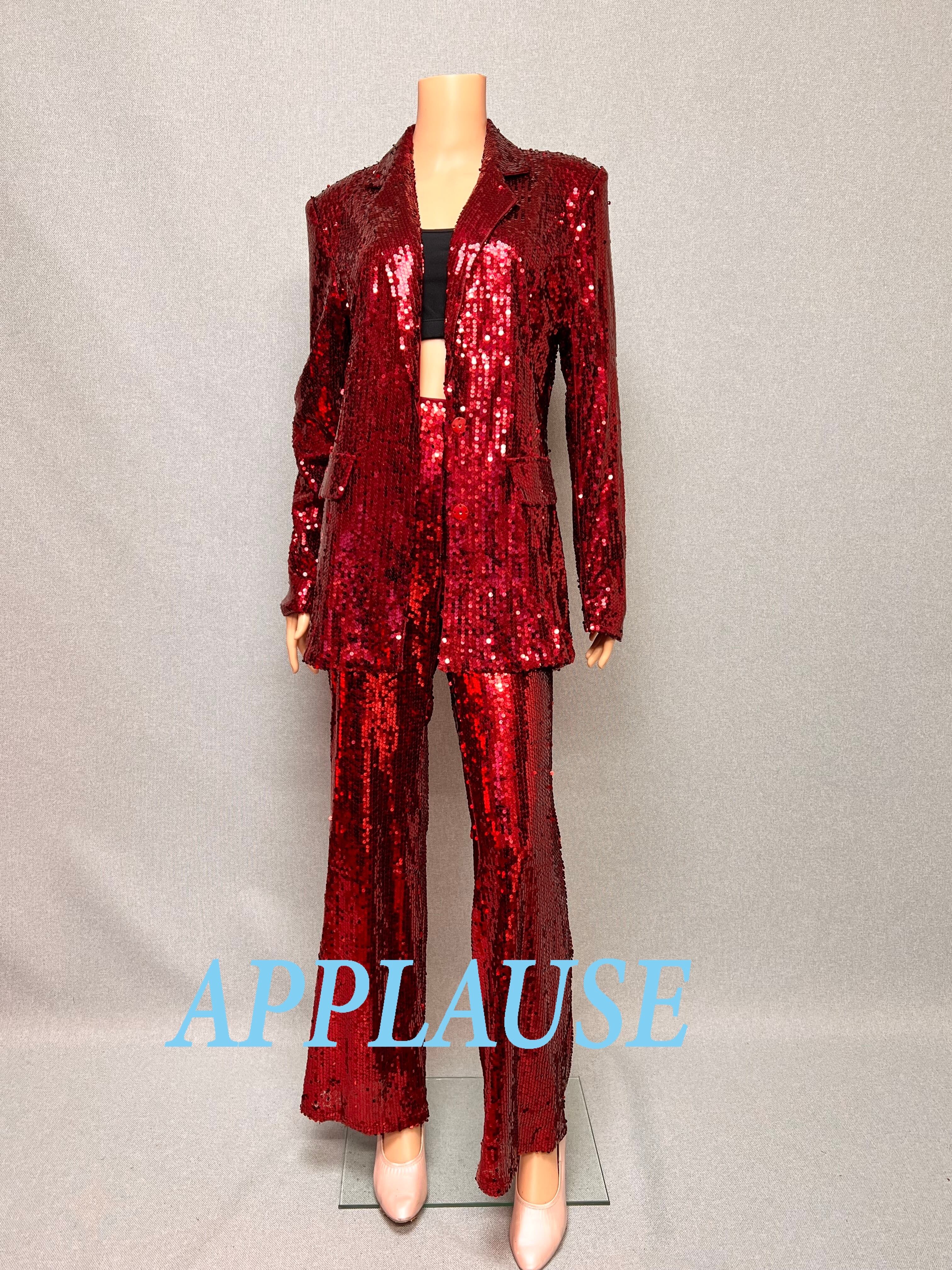 【新着】社交ダンス ドレス　ラテンドレス　バーガンディースパンコールジャケット　LA-26-8　L　デモ・競技用ドレス　発表会衣装　パーティドレス　ワンピース　舞台衣装