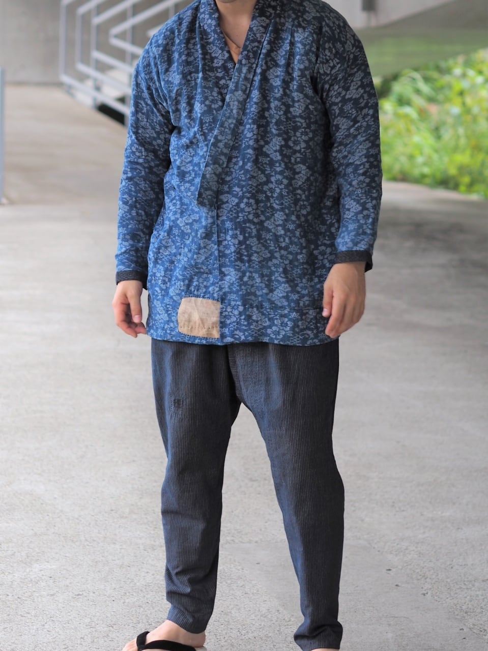 「たっつけ」交ぜ織り 木綿×絹  古布木綿新品野良着