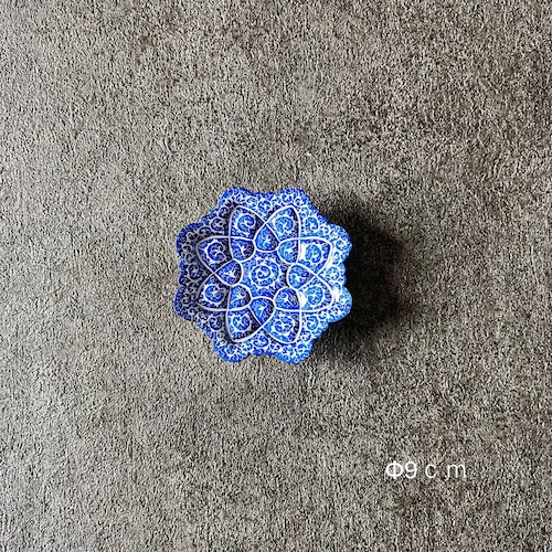ペルシャの飾り皿（ミーナーカーリー）9ｃｍ　アクセサリートレイ【MINA KARI 08-035】