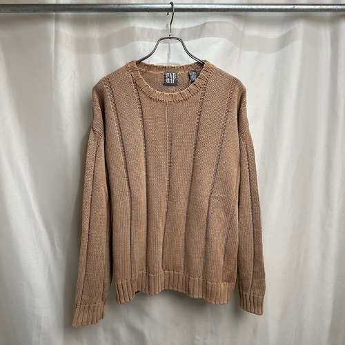 90s~ GAP　コットン　リネン　リブ　ニット　セーター　L