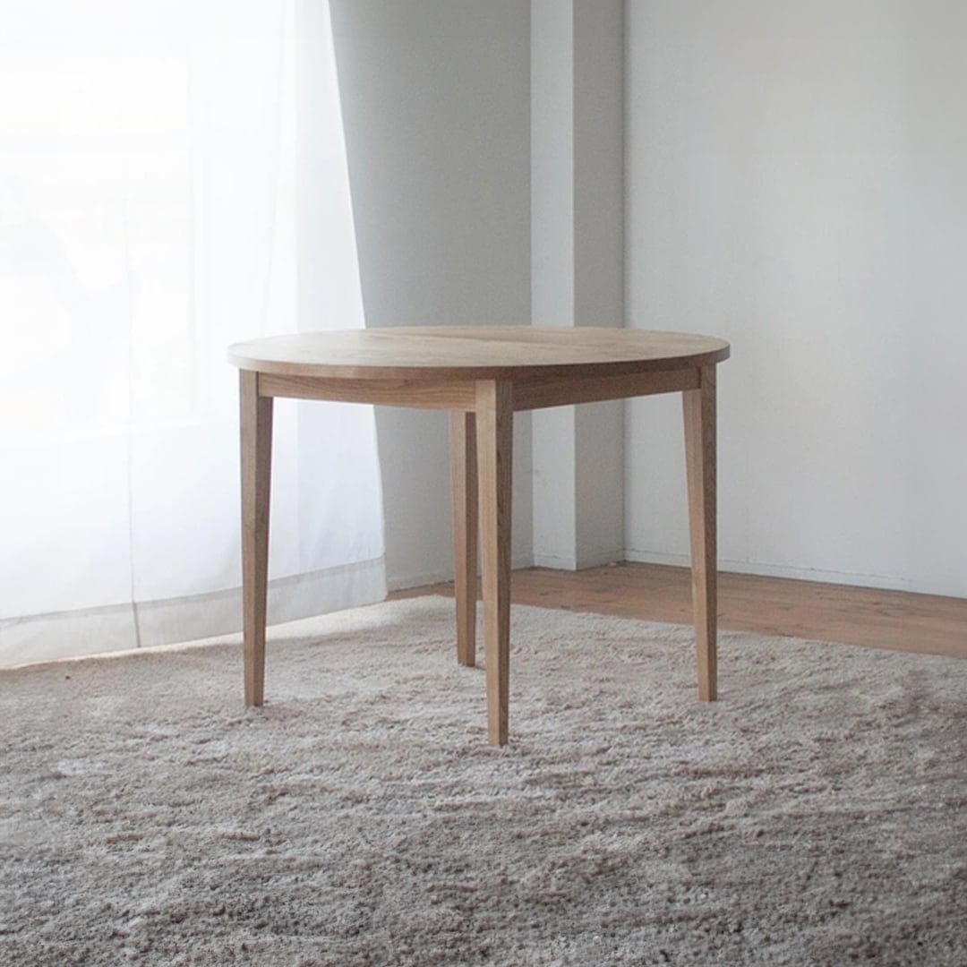 くりの丸いダイニング（直径90cm・国産栗材・2色選択・ウレタン塗装