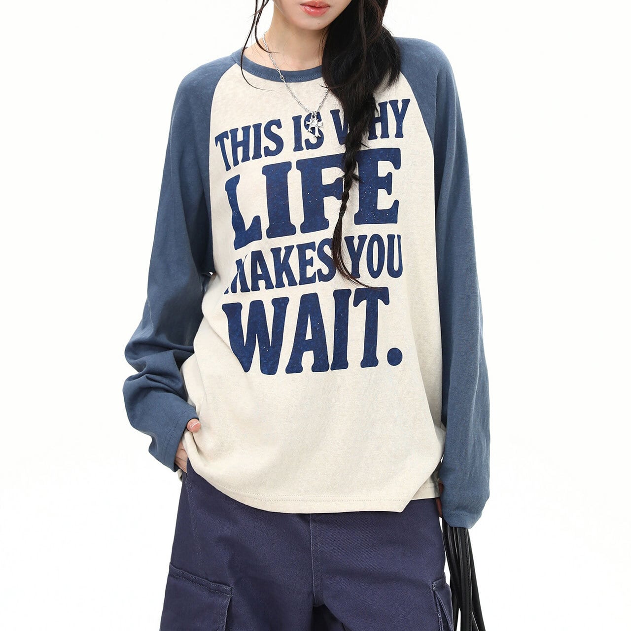レトロレタードラグランロングスリーブTシャツ 1col R02778