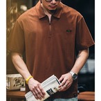 Half Zip Short Sleeve Shirt Box Silhouette ◇2color H0299