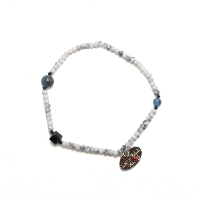 【Deep Sea Party】ブラックアクアマリン×アクアマリン×マグネサイト ブレスレット