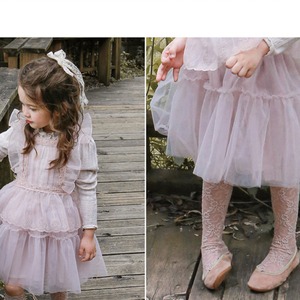 秋重ね着レースメッシュスカート2色