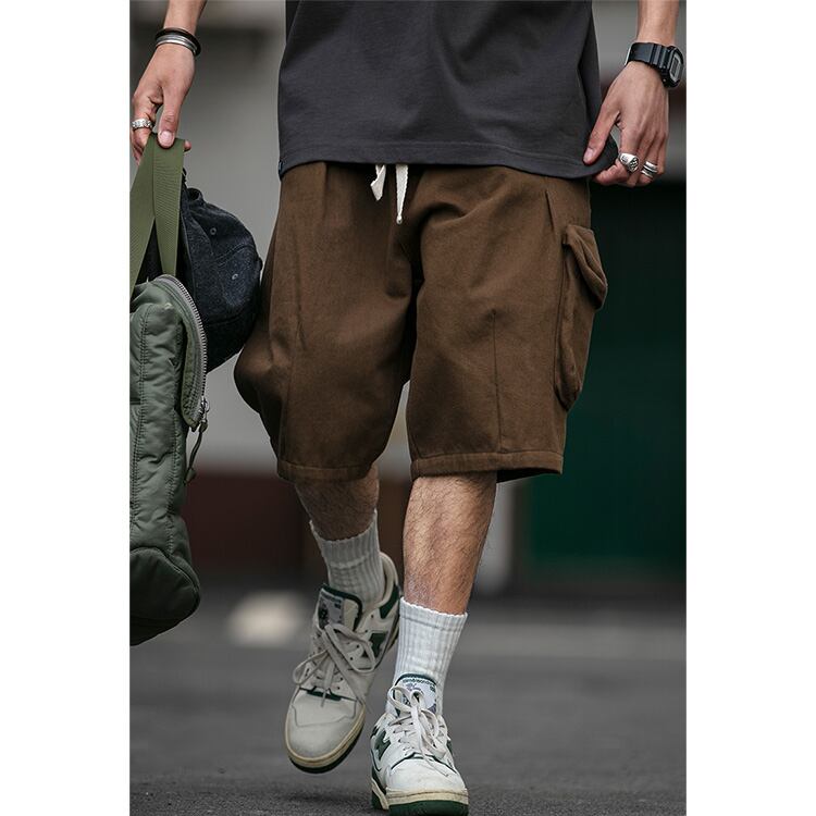 ★CASUAL DRAWSTRING POCKET FIVE-POINT PANTS　　　A0590