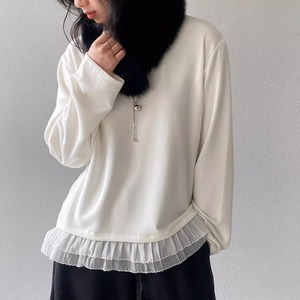 sheer hem pullover 14156